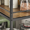 SoBuy SVW18-II-F Köksvagn på hjul | Serveringsvagn med förvaring i industriell stil, stabil stålram, 110 × 45 × 92 cm