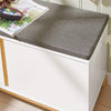 SoBuy FSR117-W Skobänk för hall – Förvaringsbänk, skoskåp med vadderad sits och 2 dörrar – Skoförvaring för hall, entré eller sovrum, vit 90x34x46 cm