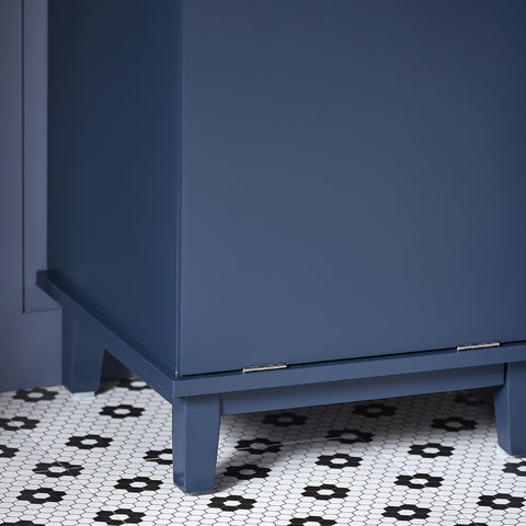 Sobuy Blue vannas istabas skapis ar veļas grozu un atvilktnēm, uzglabāšanas mēbeļu vannas istaba, BZR114-B