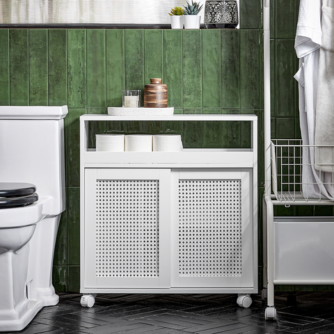 Sobuy vannas istabas skapis, tualetes papīra žurnāls, veļas mašīnas skapis BZR119-W