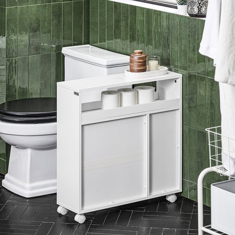 Sobuy vannas istabas skapis, tualetes papīra žurnāls, veļas mašīnas skapis BZR119-W