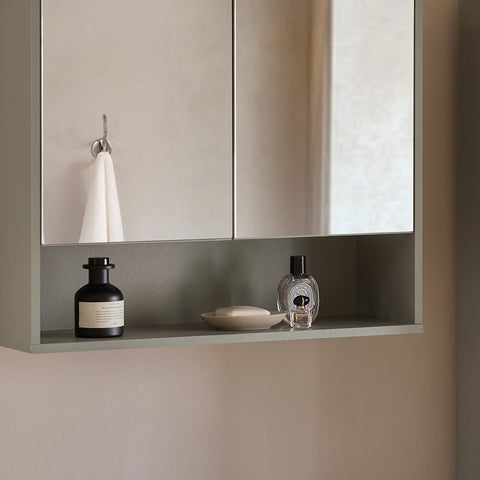 Sobuy sienas skapja spoguļa skapja skapīša vannas istabas skapis BZR134-NG