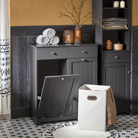 Sobuy vannas istabas skapis ar 2 mazgāšanas ievārījumu vannas istabas plauktu ar mazgāšanas maisiņu, BZR33-DG