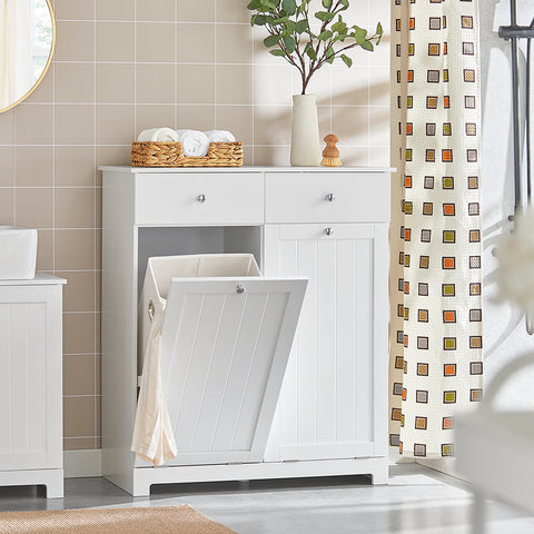 Sobuy vannas istabas skapis ar 2 mazgāšanas ievārījumu vannas istabas plauktu ar mazgāšanas maisiņu, BZR33-W