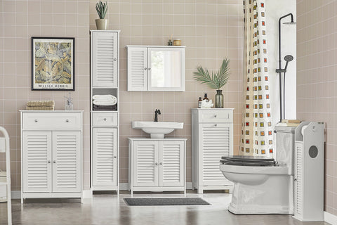 Sobuy vannas istabas skapis ar veļas grozu un atvilktnēm, uzglabāšanas mēbeļu vannas istaba, BZR73-W