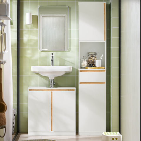 Sobuy Washbasin ar 2 durvīm, vannas istabas skapis BZR78-MI