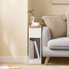SoBuy FBT111-W Sidobord med Låda och Hylla – 20×35×60 cm, 20 kg | Vit