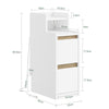 SoBuy FBT178-E-WN Smalt sängbord 22 cm med touch-lampa och Type-C-laddning sovrum, vit, 22 x 34 x 60 cm