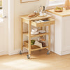SoBuy FKW135-N Köksvagn i Kolat Bambu – Rullvagn i Trä för Köket, Antibakteriell, Fuktbeständig, Odöfri, Perfekt för Kök, Hem & Matrum 58×40×86 cm