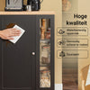 SoBuy FKW75-SCH Köksvagn 60 × 45 × 92 cm – Skåp, Justerbar Sidohylla, 4 Hjul med Broms – Svart