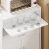 SoBuy FSB09-E-W Köksvagn med 4-i-1-laddningsstation – Med hjul eller fötter, 1 låda, 2 dörrar och justerbar hylla, vit, 61,5 × 40 × 92 cm