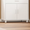 SoBuy FSB09-E-W Köksvagn med 4-i-1-laddningsstation – Med hjul eller fötter, 1 låda, 2 dörrar och justerbar hylla, vit, 61,5 × 40 × 92 cm