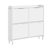 SoBuy FSR100-E-W Skåp hängande skor med 19 cm LED för entré | Elegant förvaring för entré och hall, modern design med LED-belysning, idealisk för små utrymmen