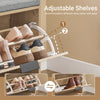 SoBuy FSR199-N Skobänk med Sits och Fällbart Fack, Smal Skohylla 60×24×50 cm, Max 118 kg – Sonoma-ek/Grå