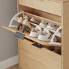SoBuy FSR212-N smal skoskåp - skoskåp i trä 24 cm brett, stor kapacitet för skor upp till storlek 47, nordisk design, idealisk för hall, entré, familj, färg trä, mått 60x24x95 cm