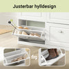 SoBuy FSR79-W Smalt Skoskåp 24 cm Djup – 4 Luckor & Upp till 16 Par Skor, FSC® – Vit