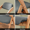 SoBuy FST92-SG Hopfällbar Stol i Trä med Vadderad Sits – Ergonomisk Köks- och Matstol, 47,5 × 59 × 77 cm – Mörkgrå