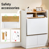 SoBuy FWT109-WN Vikbart Skrivbord med Hyllor och 2 Lådor, Kompakt Arbetsbord 63×67×93 cm – Vit/Natur