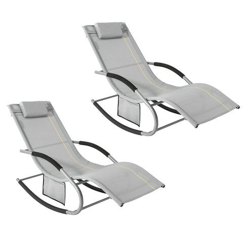 Sobuy, 2 x šūpuļkrēsls, atpūtas krēsls, āra mēbeles, 2-vietējs, pelēks, OGS28-HGX2