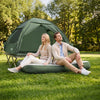 SoBuy OGS32-II-L-HG-P01 Luftmadrass med pump dubbelsäng sovmatta campingmadrass resemadrass luftmadrass camping för två, camping mattress grå 191 x 22 x 137 cm