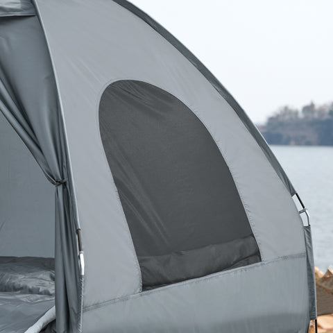 Sobuy, 4-1-1 telts ar guļammaisu kempinga krēslam, gaisa matracei, saliekamajai gultiņai un aksesuāriem 2 cilvēkiem, OGS32-L-G-GR