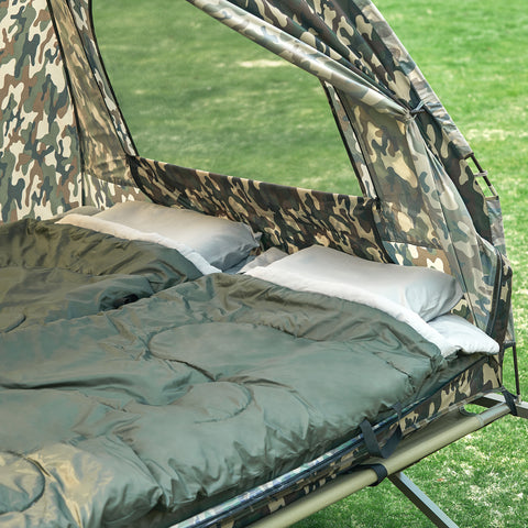 Iepriekš pārdots sobuy 4-in-1 telts ar guļammaisu kempinga krēsla gaisa matracei saliekamā gultiņa un aksesuāri 2 cilvēkiem OGS32-L-TN