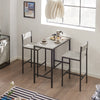 SoBuy OGT03-HG Barbord med 2 Barstolar – Matgrupp för 2, Metallstomme, 89×45×87 cm | Grå
