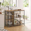 SoBuy SVW18-II-F Köksvagn på Hjul med Skyddskanter och Låsbara Hjul – Serveringsvagn 110×45×92 cm, Industriell Stil