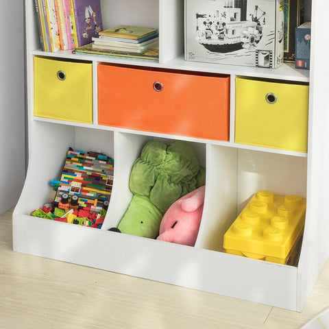 Sobuy, bērnu plaukts ar 3 groziem, rotaļlietu glabāšana, grāmatu plaukts, bērnu istaba, KMB26-W