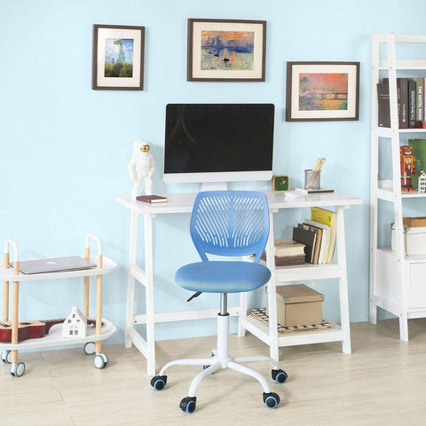 Sobuy, vērpšanas atzveltnes krēsls, ar augstumu regulējams galda krēsls, biroja krēsls, zils, FST64-BL