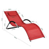 Sobuy sauļošanās gulta āra mēbeles, sauļošanās krēsls, sarkana, pārbaudīta 120 kg, OGS38-R