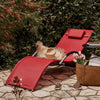 Sobuy sauļošanās gulta āra mēbeles, sauļošanās krēsls, sarkana, pārbaudīta 120 kg, OGS38-R