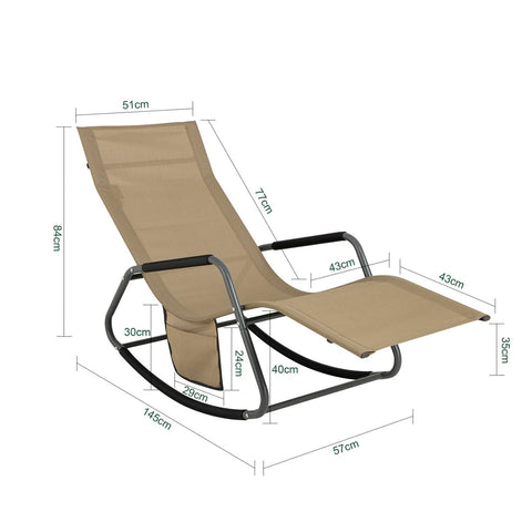 Sobuy sauļošanās gultne ar glabāšanas maisiņu šūpuļkrēslu dārzam OGS47-Kai