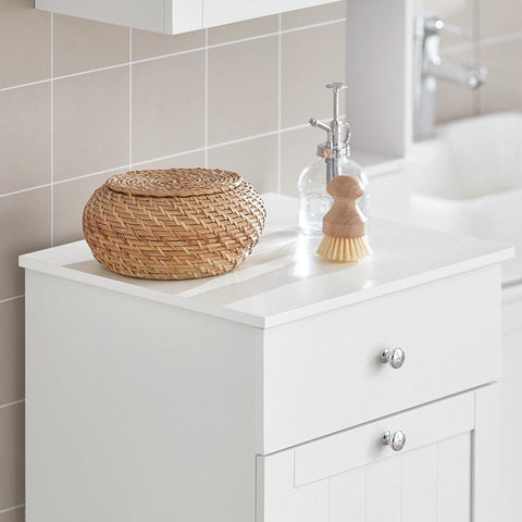 Sobuy vannas istabas skapis ar veļas grozu un atvilktnēm, uzglabāšanas mēbeļu vannas istaba, BZR21-W