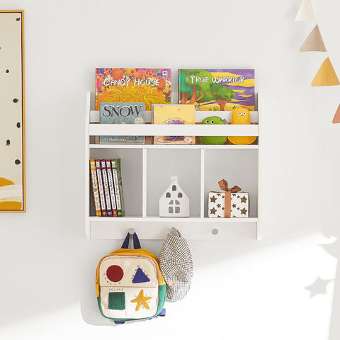 Sobuy bērnu grāmatu skapis, sienas skapis, drēbju pakaramais, foto plaukts, KMB46-W