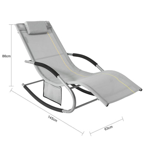 Sobuy, šūpuļkrēsls, atpūtas krēsls, āra mēbeles, pelēka, pārbaudīta 150 kg, OGS28-Hg