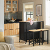 Sobuy virtuves sala uz riteņiem virtuves skapīši ar 2 atvilktņu darba galdu FKW74-SCH