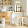 Sobuy virtuves sala uz riteņiem virtuves skapīši ar 2 atvilktņu darba galdu balts FKW74-wn