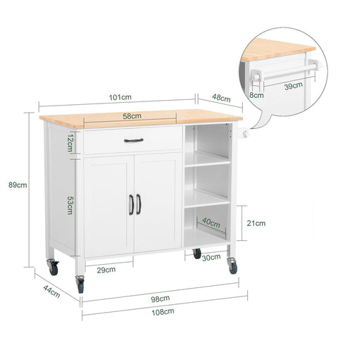 Sobuy virtuves skapīši, kas pasniedz kravas automašīnas ar 1 kastēm virtuves salu uz riteņiem FKW103-WN