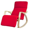 Sobuy modernais šūpuļkrēsls ar pēdu, atpūtas krēslu, sarkanu, FST16-R