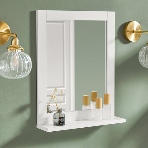 Sobuy, spogulis ar plauktu, vannas istabas mēbeles, balta, frg129-w
