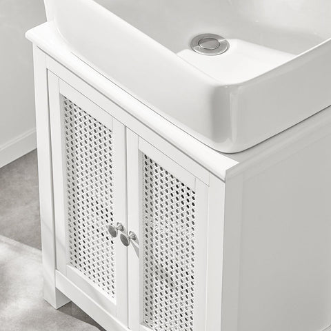 Sobuy, Washbasin aitas, vannas istabas mēbeles, ar 2 durvīm, baltas, BZR35-W