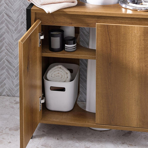 Sobuy Washbasin ar 2 durvīm, vannas istabas skapjiem BZR63-II-PF